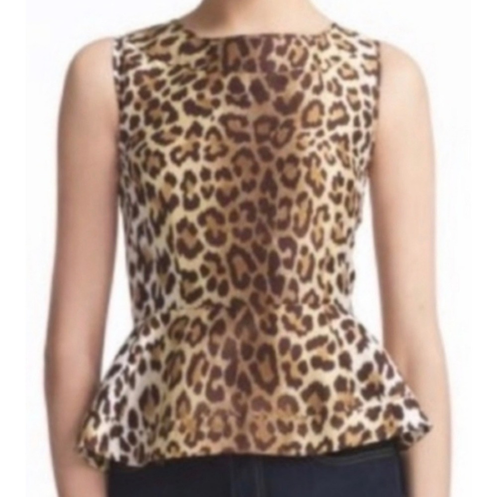 Kate‎ Spade Leopard Print Peplum Sleeveless Top Size 00